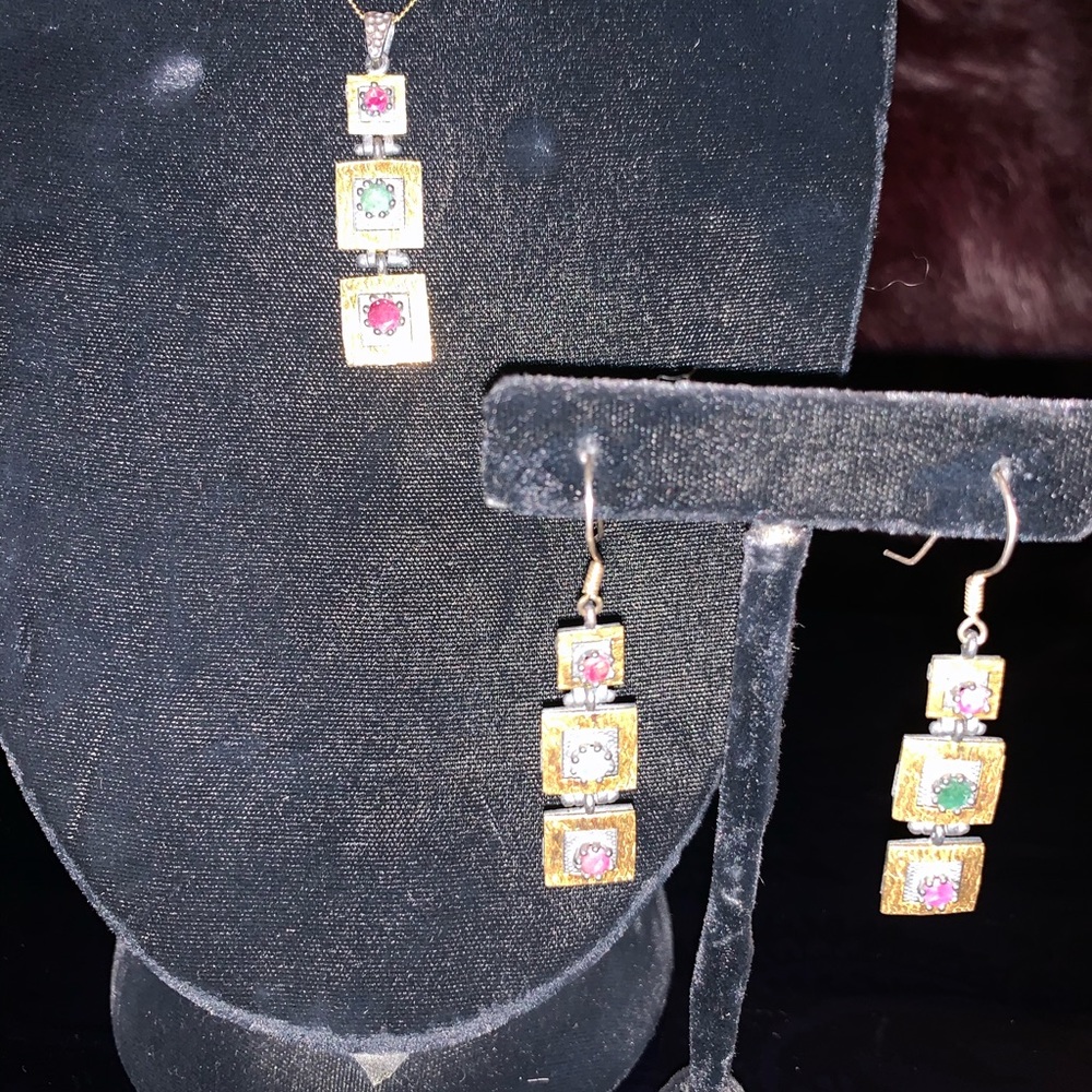 Earring Pendant set. (Chain is not included).